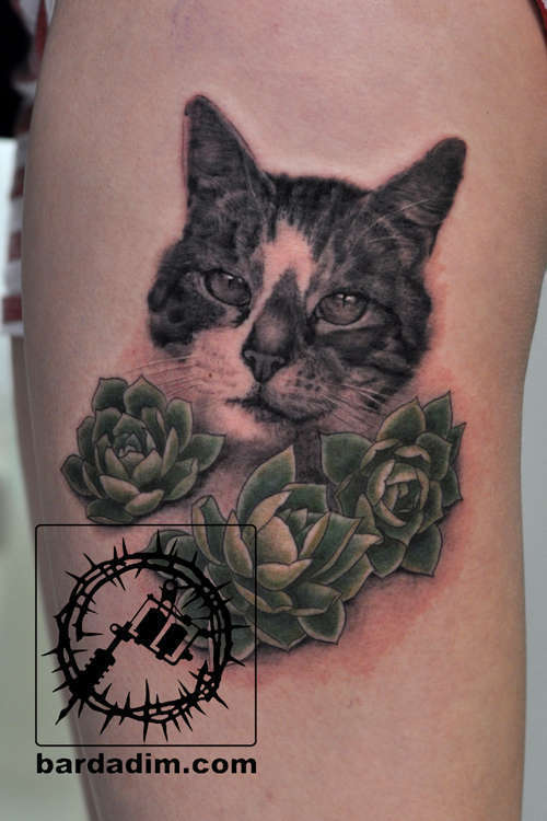 3D cat tattoo