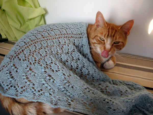 Cat knitted blanket